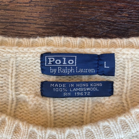 Yellow Polo by Ralph Lauren Women’s Cable Knit Sweater - Large - Picture 3 of 6